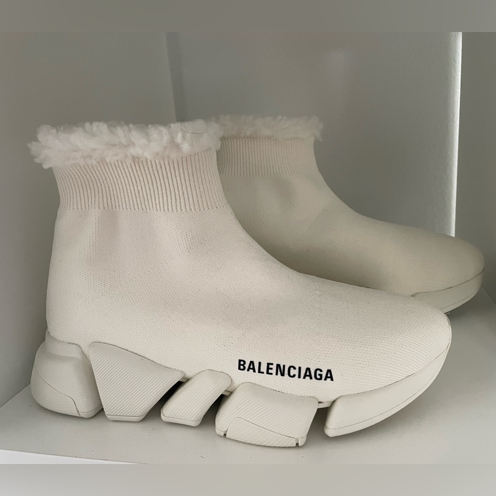 Balenciaga Speed 2.0 faux-fur sneakers